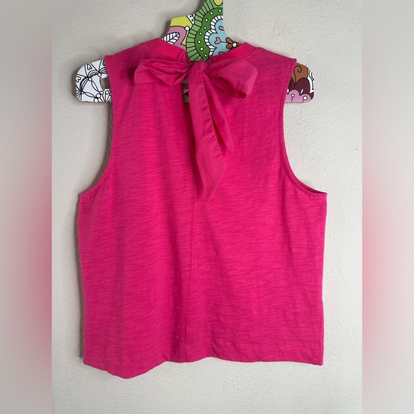 MELISSA NEPTON Nayeli Bow Tie Tank hot pink size small NWT - Picture 6 of 6